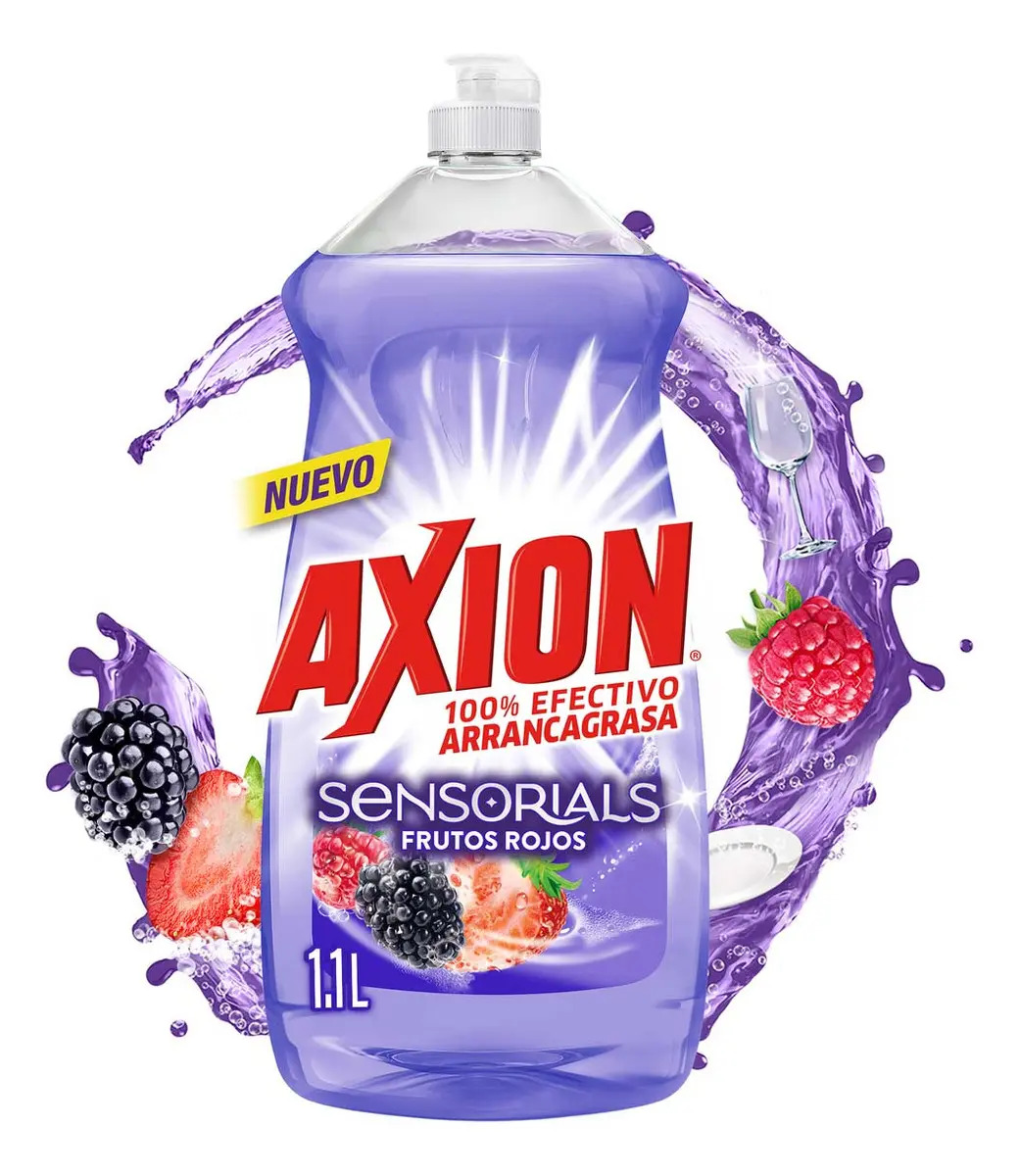 Lavatrastes Líquido Axion Sensorials Frutos Rojos 1.1 L