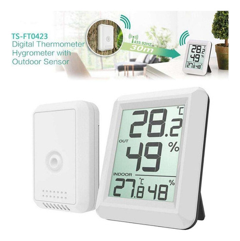 2pcs Termohigrômetro Sem Fio Interno E Externo