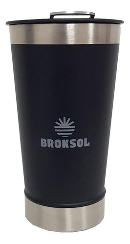 Vaso Termico Cervecero Broksol Destapador Negro 480ml 