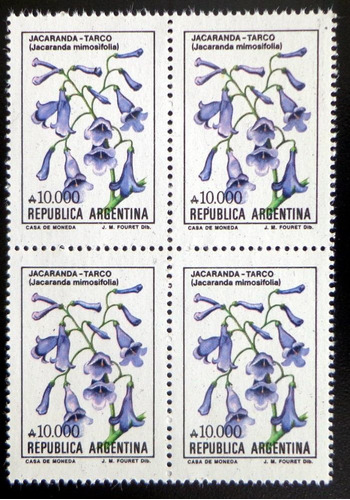 Argentina Flores, Cuadrito Gj 2230 A10000 1990 Mint L9205