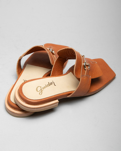 Zapato Sandalia Mujer Guido Cuero Taco Bajo Cómoda