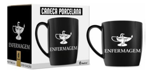 Caneca Cer Ubi Cursos Brasfoot Enfermagem 300 Ml Cor Preto