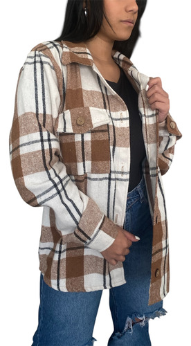 Camisaco Saco Campera Paño Cuadros Cuadrille Mujer