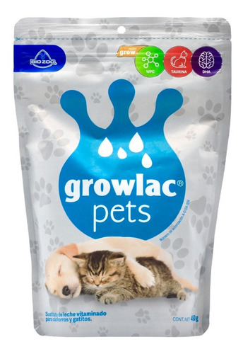 Sustituto De Leche Growlac Pets De 450 G + Biberon 120 Ml