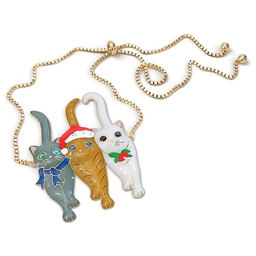 Encanto Triple De Gato De Navidad Pulsera Animal Lindo ...