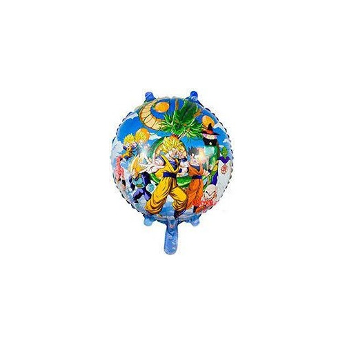 Globo Redondo Metalizado Goku 45cm X5 Unidades