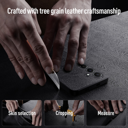 Funda Protectora Para Vivo Y15s 2021 A Prueba De Golpes, Anticaídas, Limpieza Duradera, Piel De Grano De Árbol