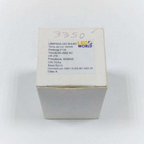 Pack - Bombillo Led Dicroico Gu10 3x1w, Luz Blanca Fria