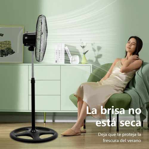 2pcs Ventiladores De Pedestal Pie 3 Velocidades Aspas Metal 50 Cm 60hz Negro Azul Metal 3