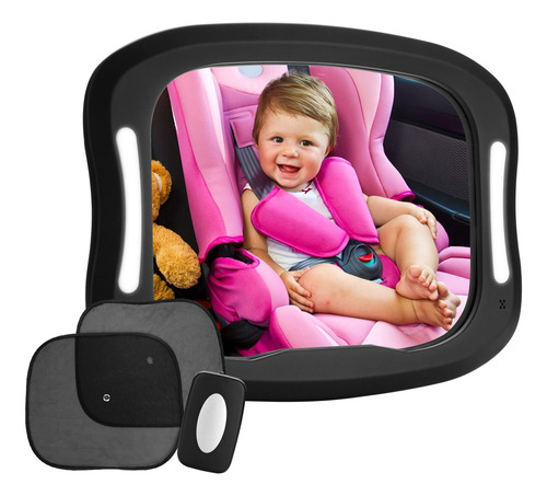 Fitnate Espejo Coche Led Para Bebé, Espejo Retrovisor De Seg