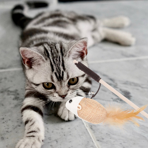Palo De Mano Con Forma De Gatito Para Gatos Con Campana, Int
