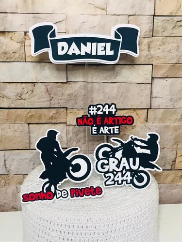 Topo Topper De Bolo Personalizado Moto Motocross