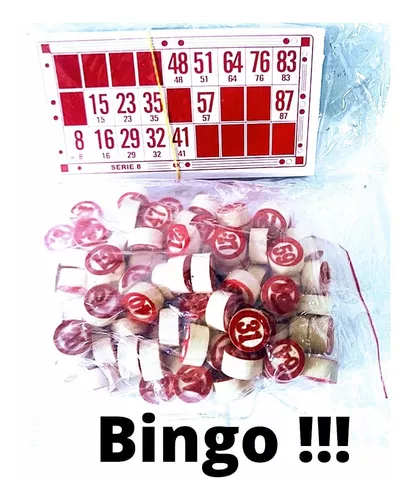 JOGO BINGO 90 PEDRAS DE MADEIRA NUMERADAS CARTELA MARCADORES SACO PARA  SORTEIO - IM42068