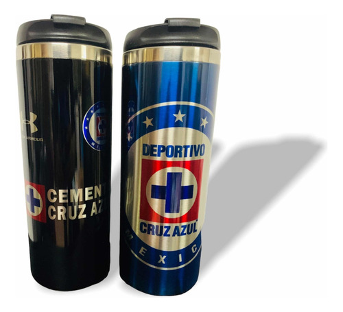 Termo Cruz Azul Personalizado Con Nombre Y Número Color Negro