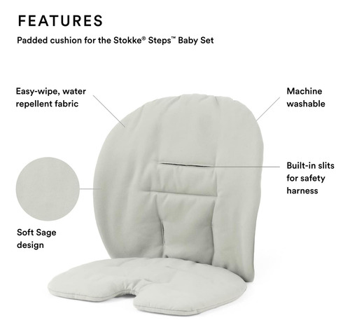 Stokke Steps Set Set Cushion, Soft Sage Pasos De Accesorios