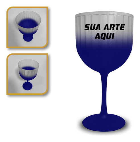 12 Taças Degradê Gin Promoção Frente/verso Personalizadas