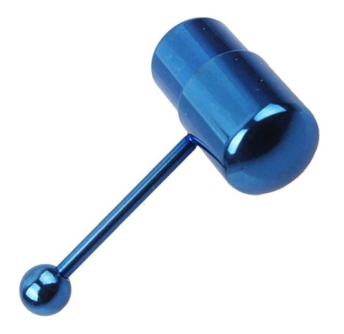 Piercing Vibrador En Forma De Martillo Azul Brillante