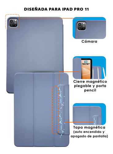 Funda Teknet Case Para iPad Pro 11 2022 4ta Gen Magnética