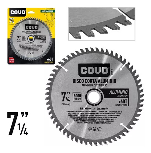 Disco Para Cortar Aluminio 7 1/4 Pulgadas 60 Dientes Tienda