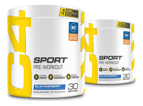 Pre Entreno C4 Sport Blue Raspberry 30 Servings X2