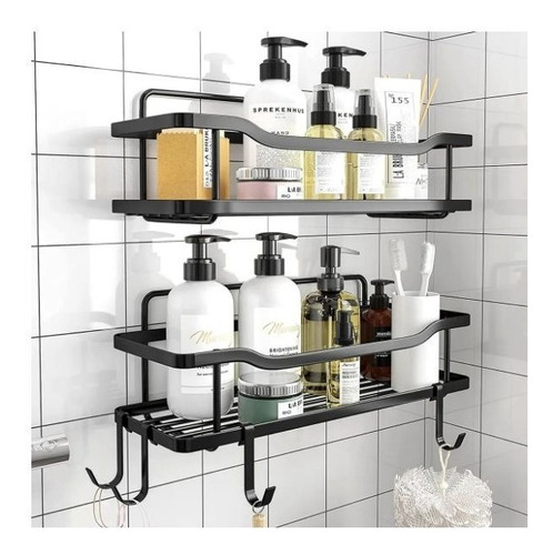 Organizador De Ducha Repisa Baño Adhesivo Set 2 Inoxidable