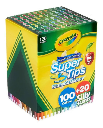 Crayola Supertips 120 Plumones Lavables - Niños Y Jóvenes