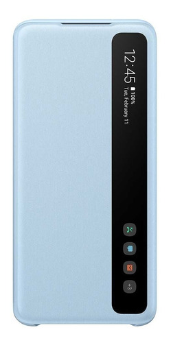 Funda Samsung Galaxy S20 Smart Clear View Cover Color Celeste Liso