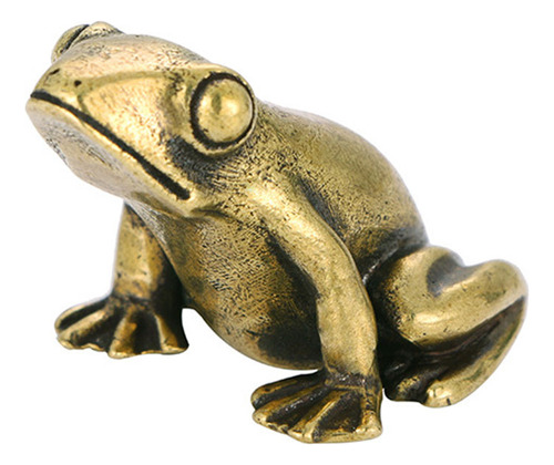 Figura Vintage De Rana De Latón Frog Transport