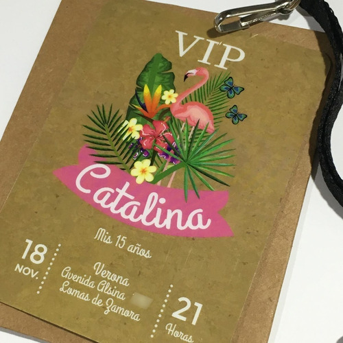 Invitación Vip Simil Pvc 15 Años Pase X50 Cordon C/herraje
