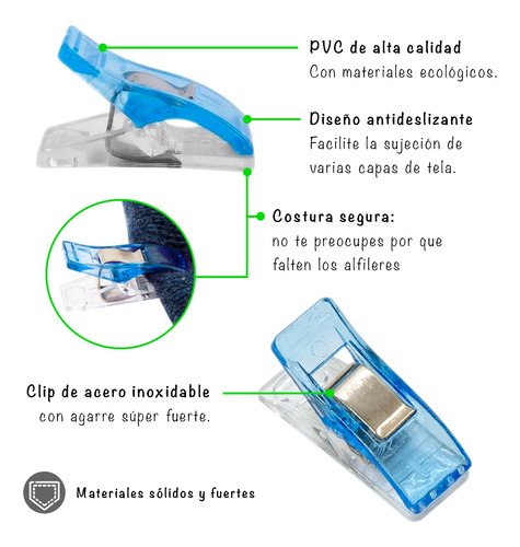 Imagen 5 de 10 de Clip Tela De Costura Patchwork Broche Prensa Quilting X100.