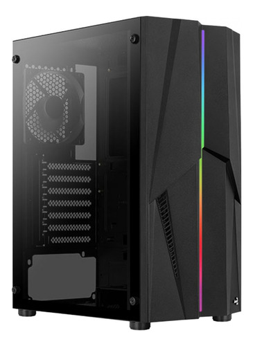 Gabinete Gamer Aerocool Mecha V1 Preto Fita Led Rgb