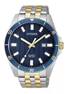 Reloj Citizen Bi505453l Hombre Fechador Acero Inoxidable Color de la malla PLATEADO Y DORADO Color del bisel Azul Color del fondo Azul