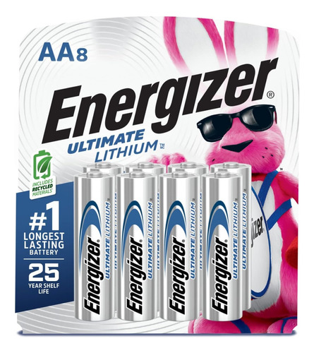 Baterias Aa Energizer Ultimate De Litio 8 Pilas L91sbp-8