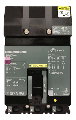 Interruptor Termomagnetico 30a Iline Fa36030 Square D 30amp