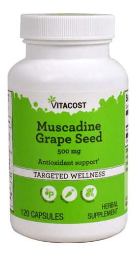 Semilla De Uva Muscadine 500 Mg 120 Caps Apoyo Antioxidante