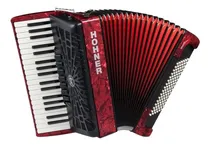Comprar Acordeón A Piano Hohner Bravo Iii 96 Bajos Rojo Con Funda.