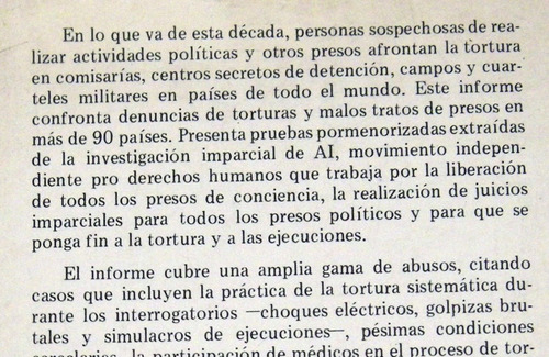 Amnistía Internacional Tortura Informe 1984 Argentina