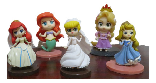 Set 5 Figuras Princesas Disney Ariel,rapunzel,aurora,sirenit