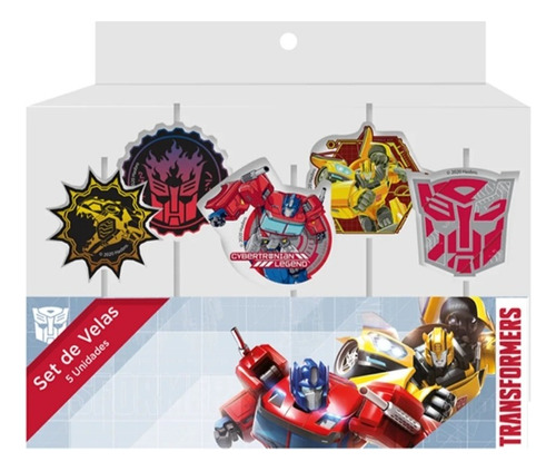 Vela Transformers Para Cumpleaños 5 Unidades