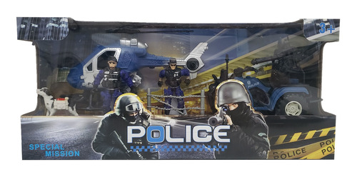 Set De Policia Figuras Articuladas Y Vehiculos Jeg 99345
