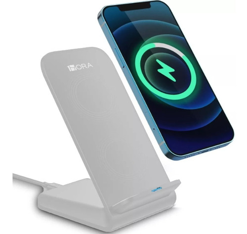Cargador Inalámbrico Qi Carga Rápida 15w Compatible Para Ip Color Blanco