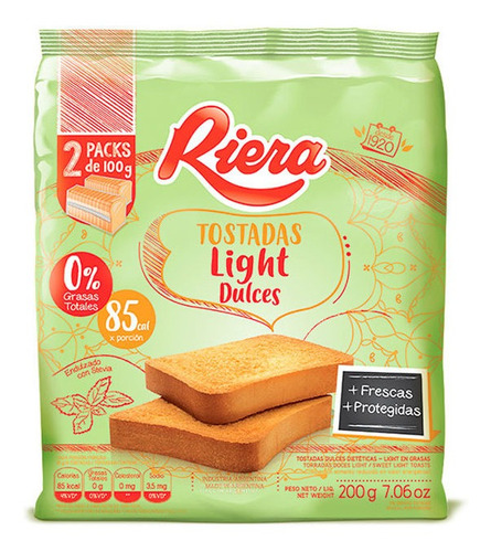 Riera Tostadas Light Dulces  X 200 Gr