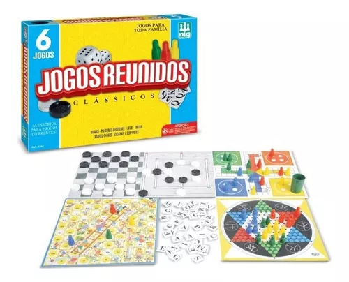 Jogo de tabuleiro para família kit com 5 jogos em Promoção na