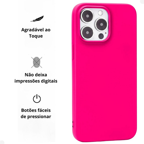 Capa Capinha Silicone Case Aveludada Compatível iPhone 13pro