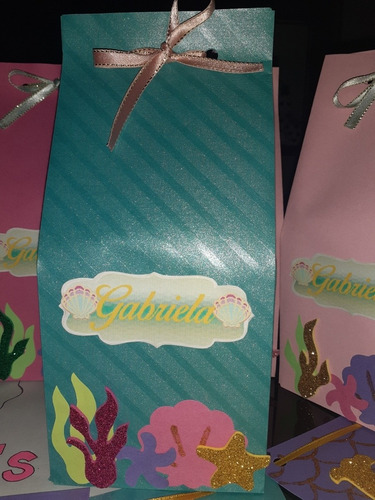 Imagen 5 de 6 de Cotillon Sirena Docena Tipo Cajita De Leche Recuerdos Fiesta