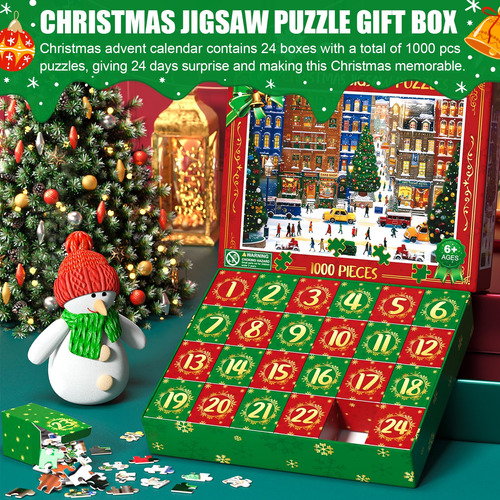 Advent Calendar Partylamb 2024 W/ 1000 Pieces Jigsaw Puzzles