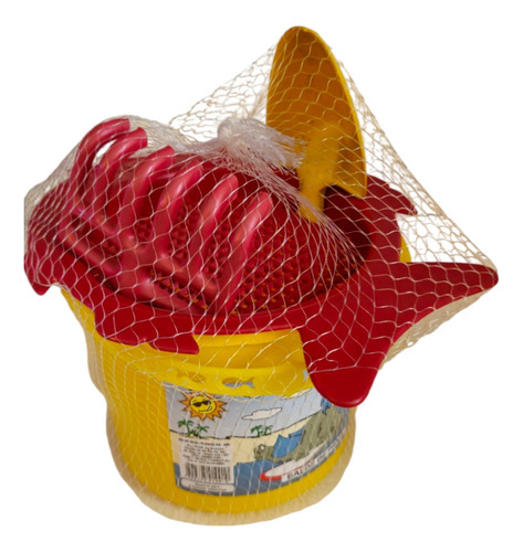 Baldinho De Praia Infantil Com Peneira, Pazinha E Rastelo