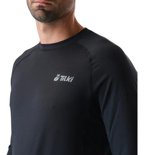 Polera Tilki Primera Capa Hareket Negra Tenis Padel