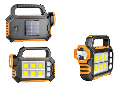 Imagen 3 de 10 de Linterna Solar Recargable Power Bank Larga Distancia