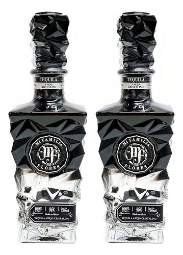 Duo Pack Tequila Mi Familia Flores Añejo Cristalino 750ml